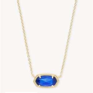 NIB Elisa Gold Pendant Necklace in Cobalt Cat's Eye